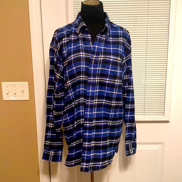 Casual Country Blue Plaid Button Down - Picture 1 of 2